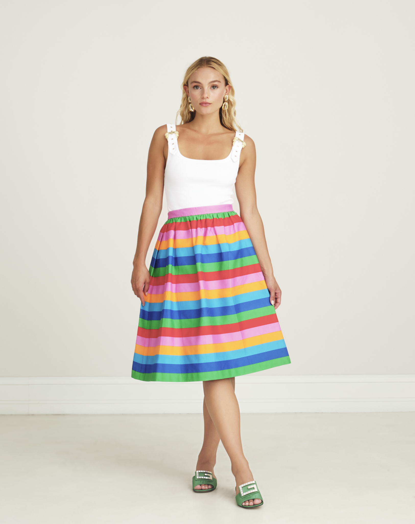 Valentino - Multicolor Striped Midi Skirt IT42